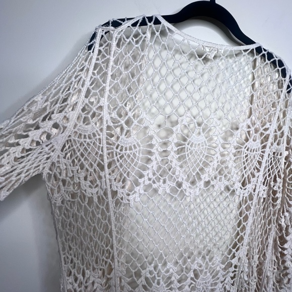 Sky and Sparrow Crochet Duster Midi Cardigan Coverup Festival Boho Beachy L/XL - Picture 11 of 12